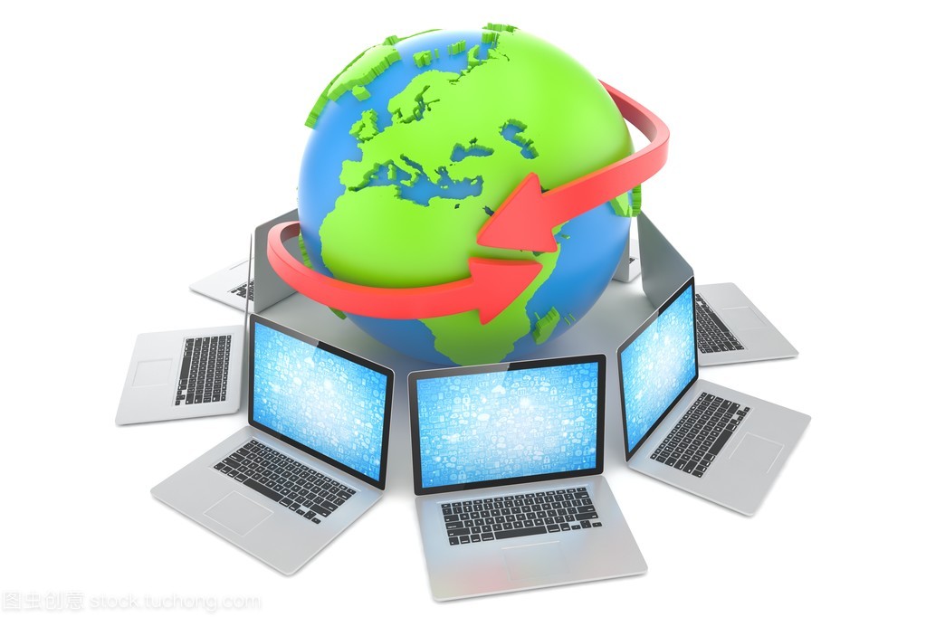 笔记本电脑 连接地球的网络科技与计算核心